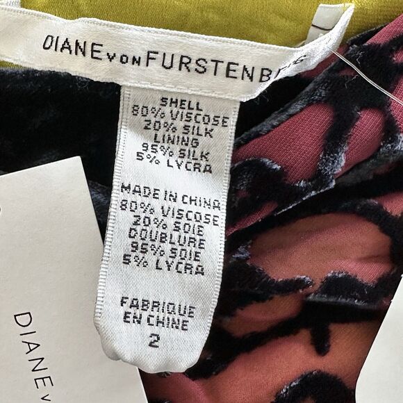 NWT Diane Von Furstenberg 2 Elliso Devore Velvet Sleeveless sheath Dress - Picture 4 of 16